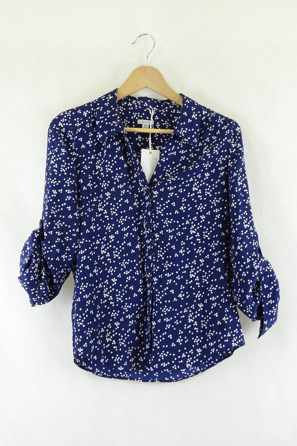 Jigsaw Navy And White Spotted Blouse 8