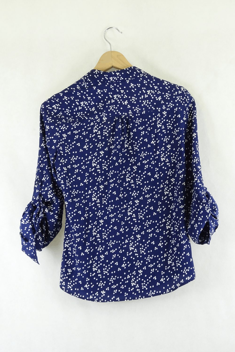 Jigsaw Navy And White Spotted Blouse 8