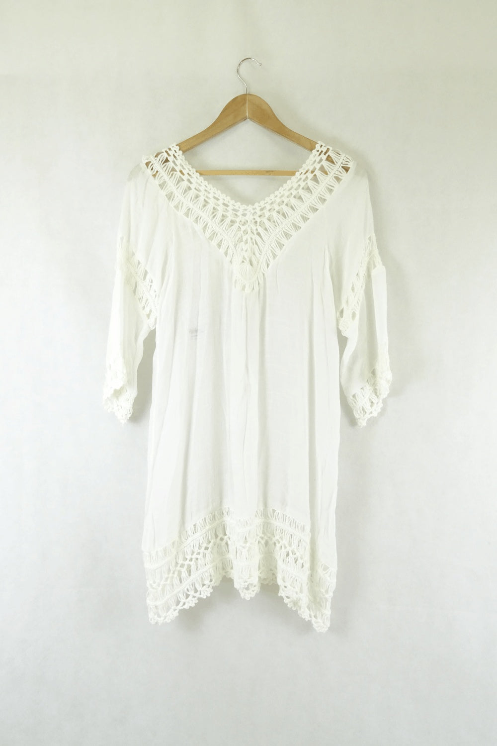 Lace Crochet Top White S