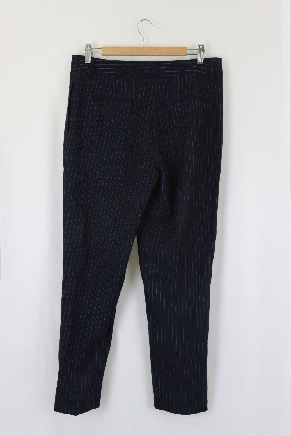 Mango Navy Pin Stripe Pants 8