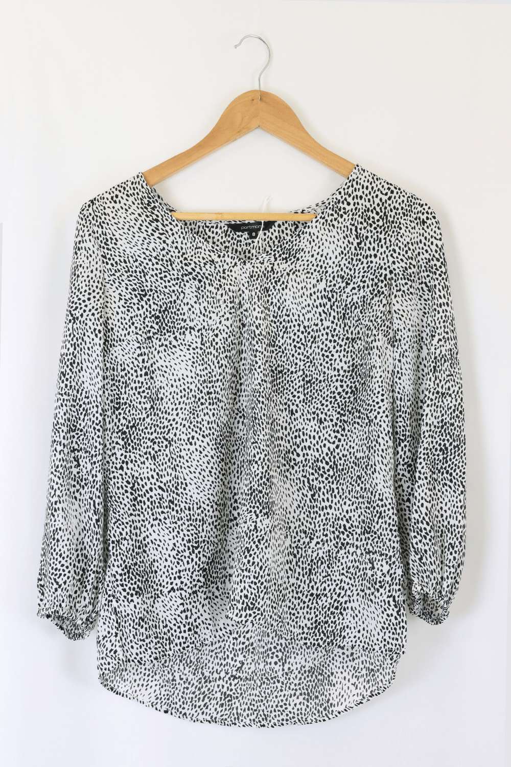 Portmans Animal Print Blouse Black And White 8