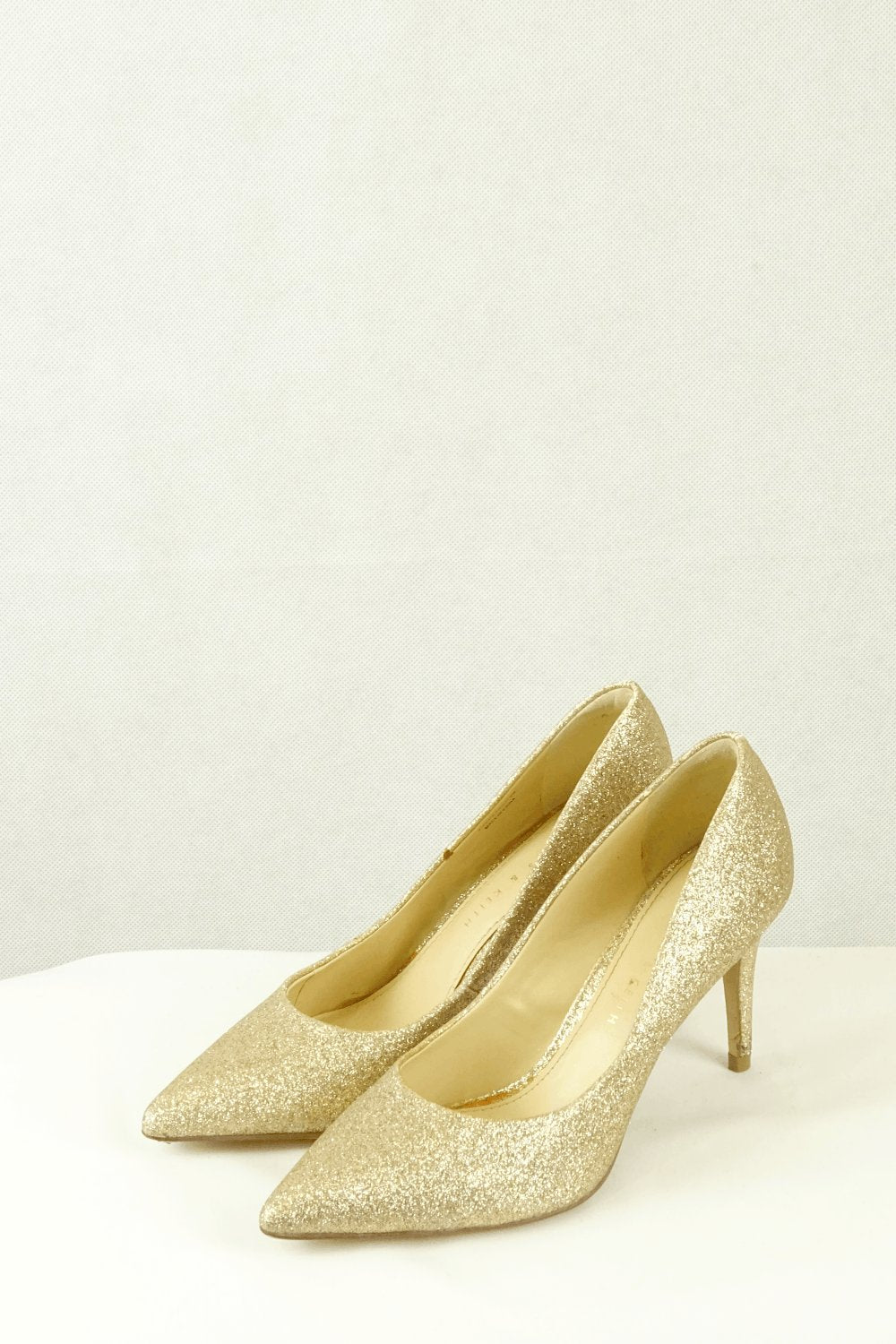 Charles &amp; Keith Gold Sparkle High Heels 35