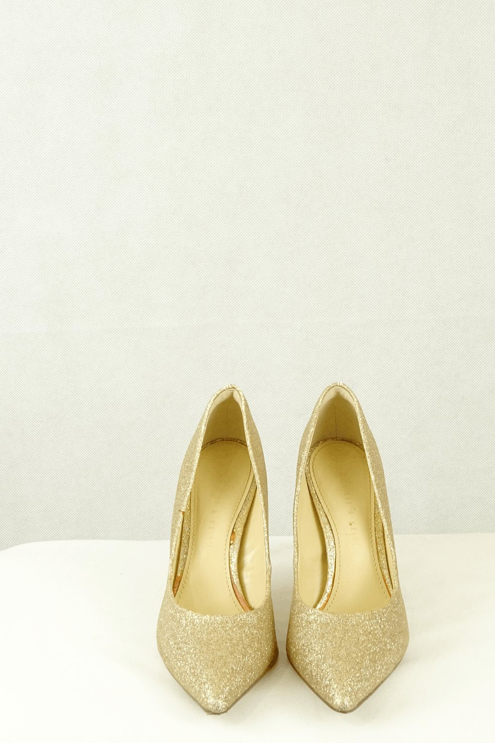 Charles &amp; Keith Gold Sparkle High Heels 35