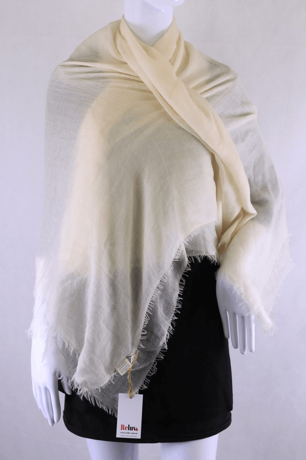 Mirror In The Sky Cream Cashmere Scarf