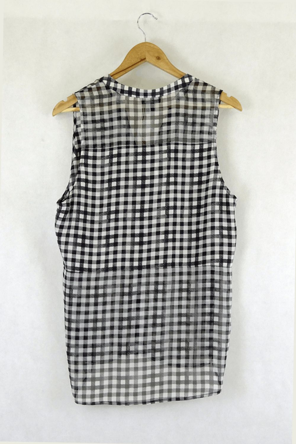 Paige Check Button Down Top Black And White L