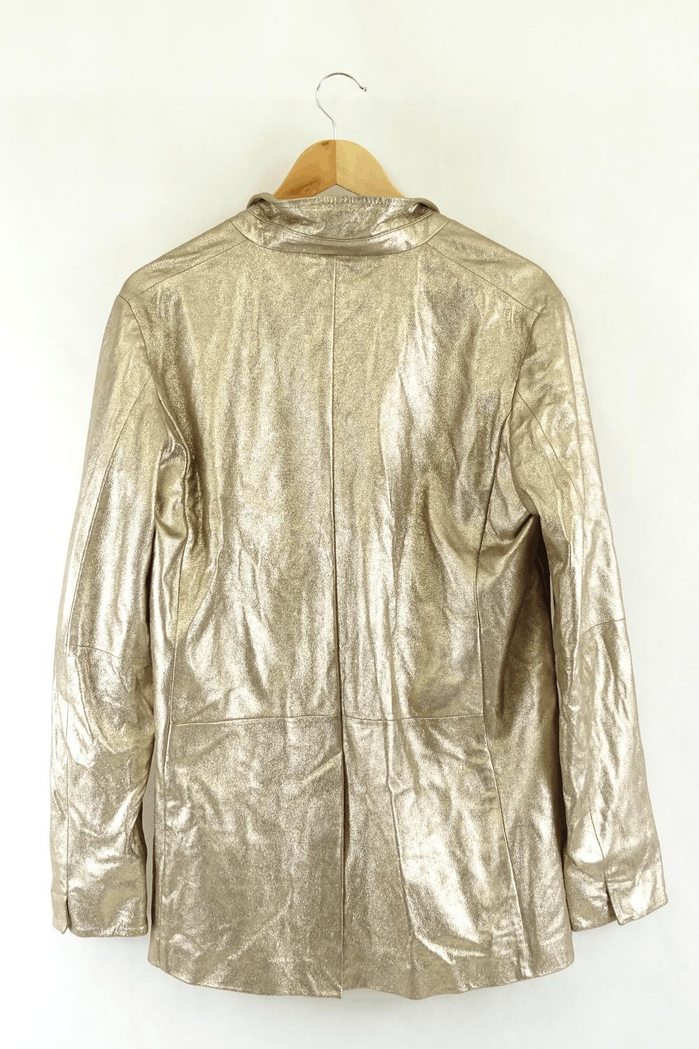 Liven Gold Leather Jacket S