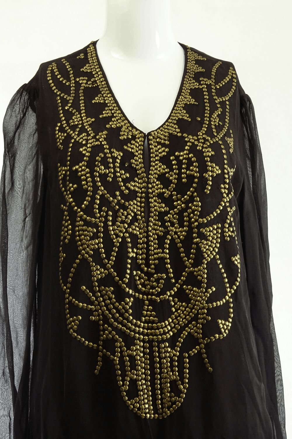 Antik Batik Black Dress With Gold Studs L