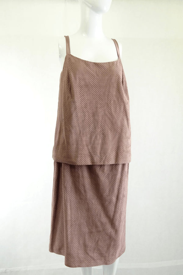 Pink Suede Singlet With Triangle Mini Cut Outs S - Reluv Clothing Australia