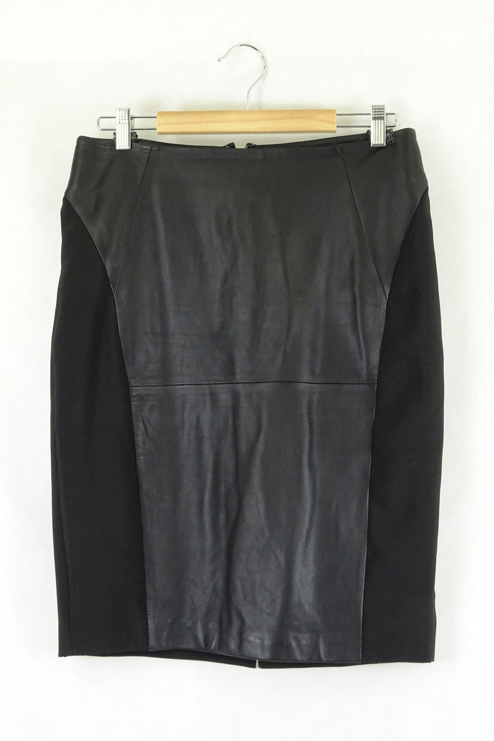 REISS Black Faux Leather Skirt 12