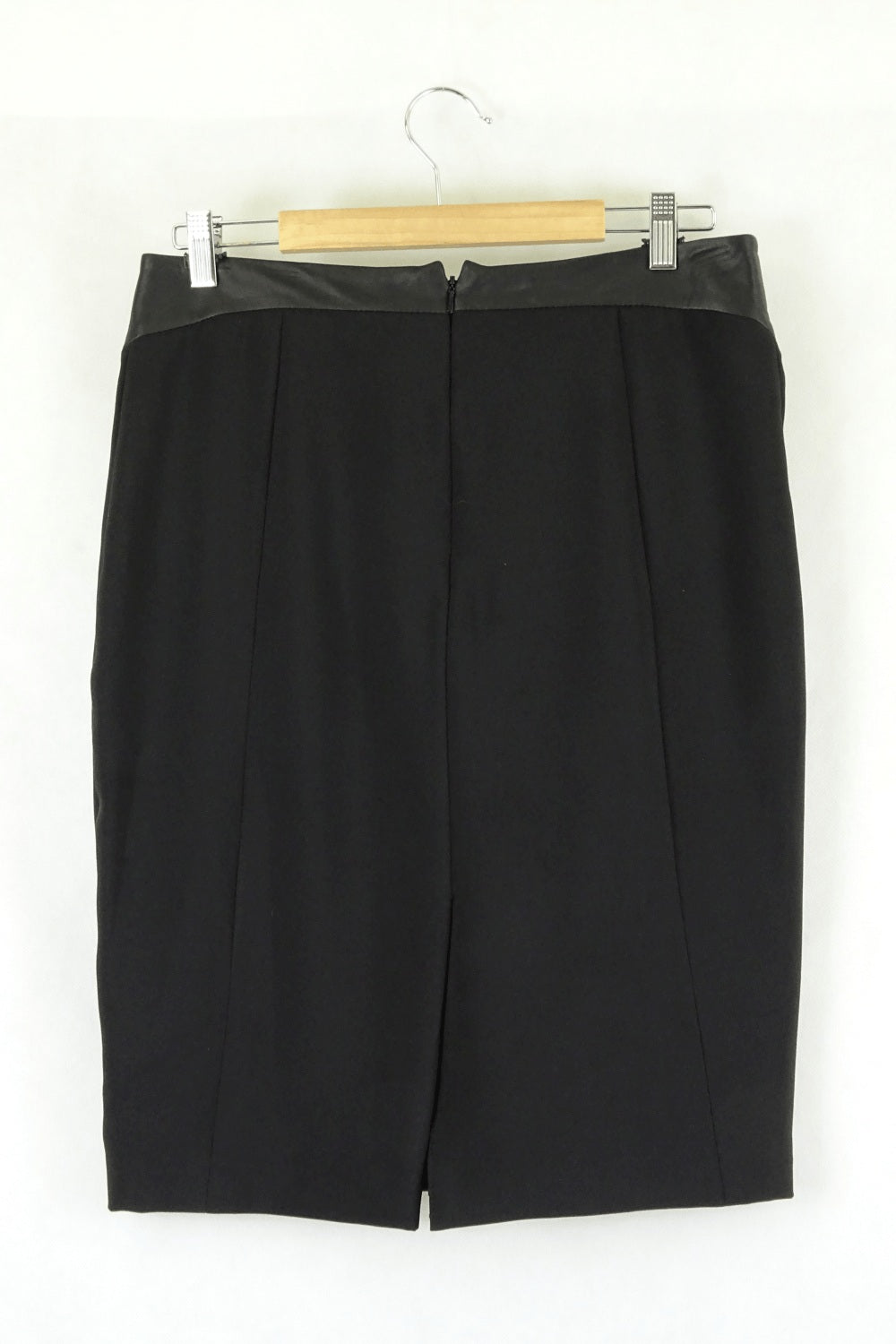 Reiss Black Faux Leather Skirt 12