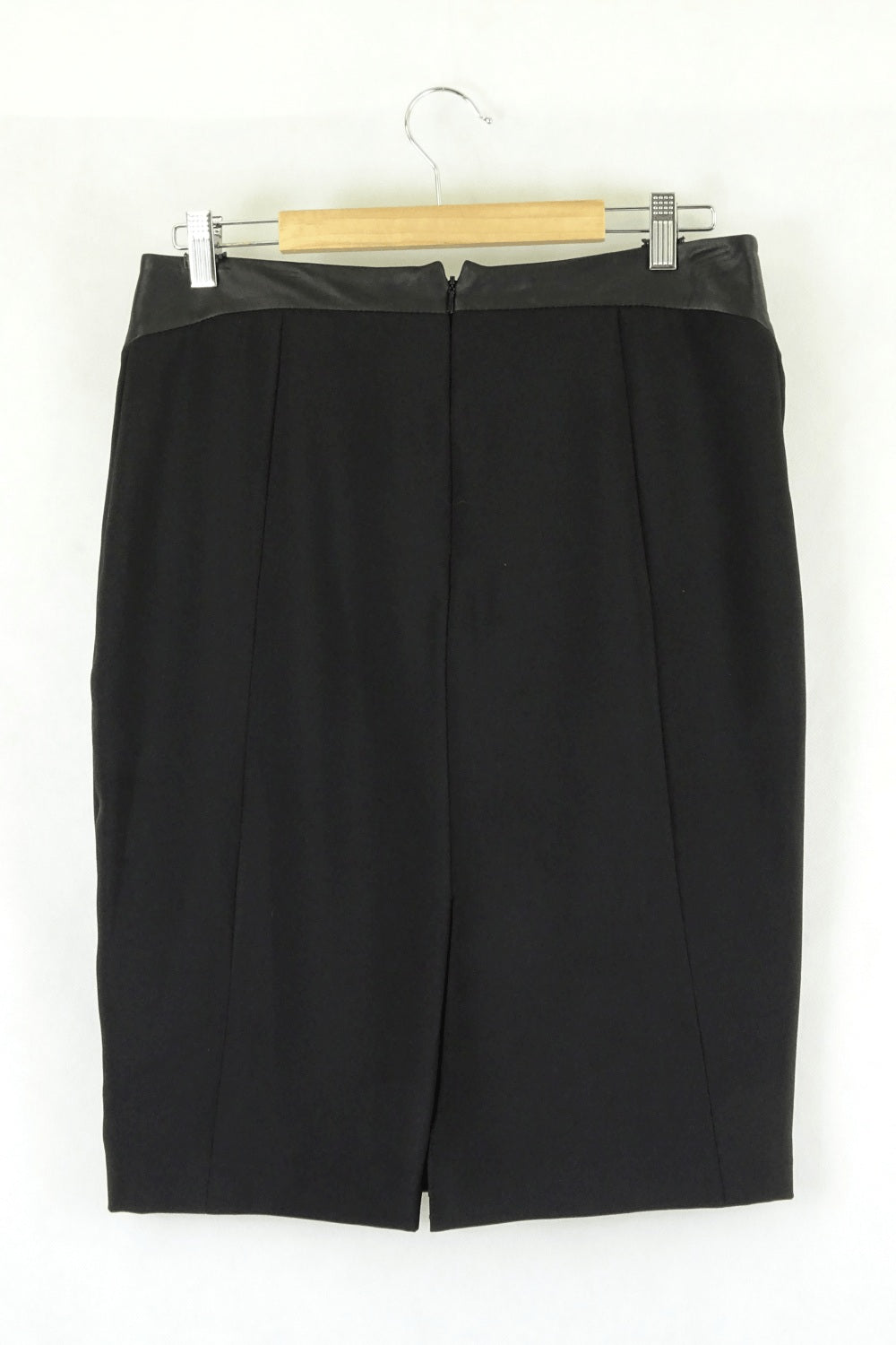 REISS Black Faux Leather Skirt 12