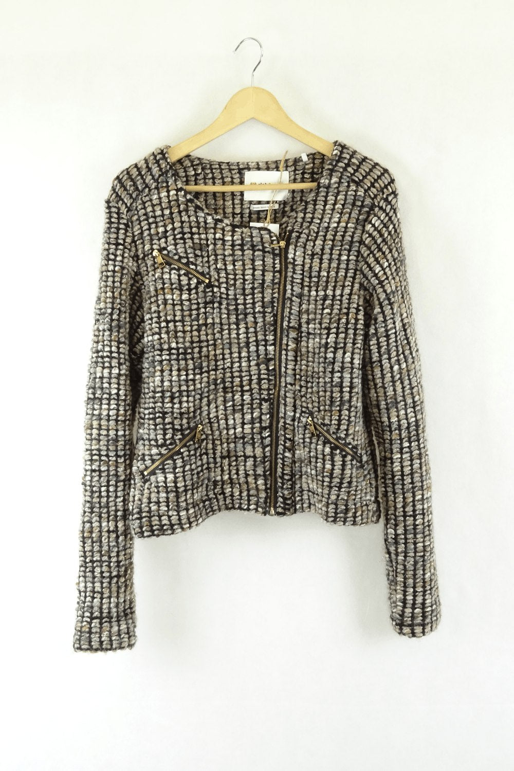 Rich & Royal Grey And Blue Woven Jacket S