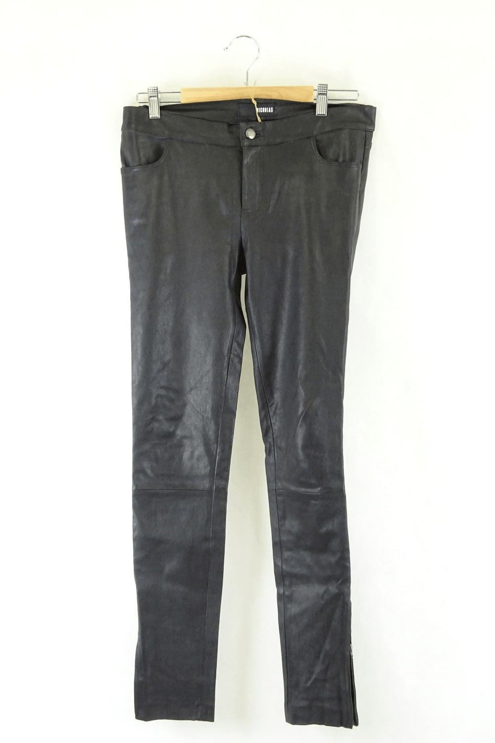 Nicholas Black Leather Jeans L