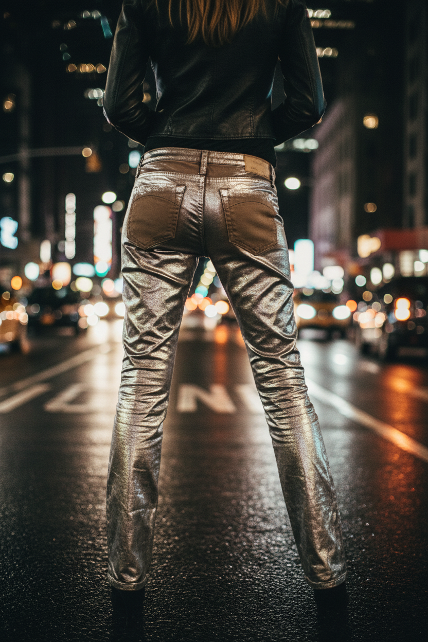 Robins Jeans | Brown |  Silver Foil 6 (LIKE NEW) RRP 200USD