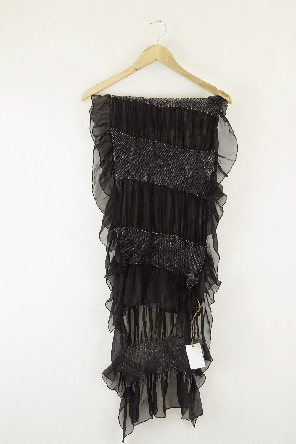 Black Scarf With White Pattern