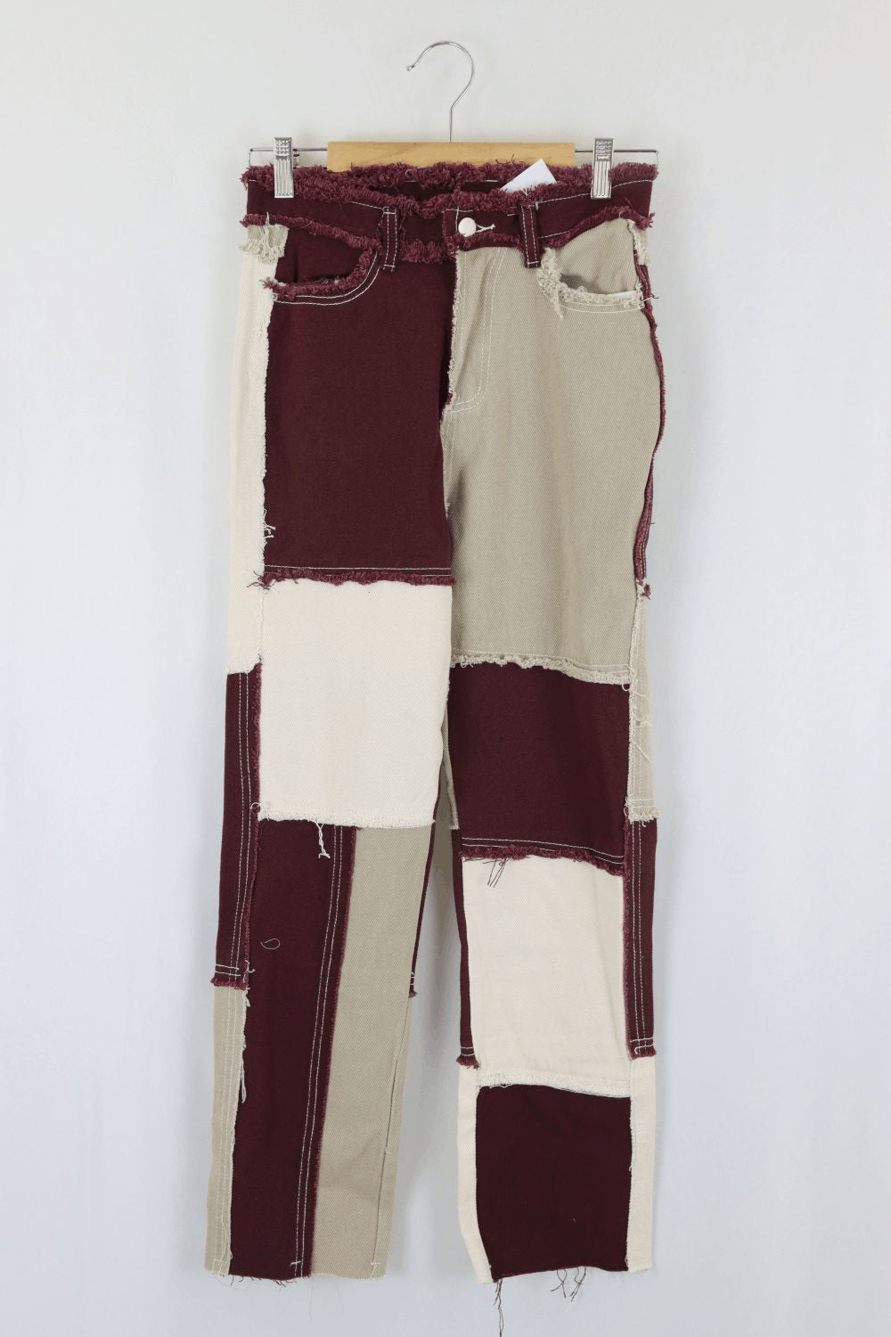 Burgundy And Beige Jeans S Best Fits 6-8