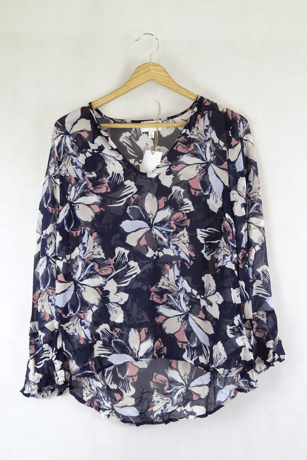 Witchery Floral Top Blue and Pink 6