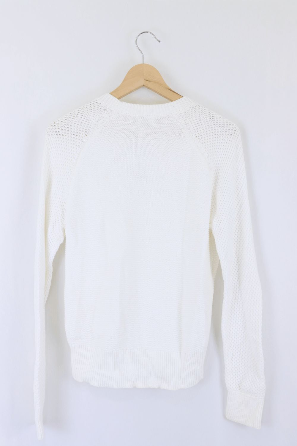 Uniqlo White Knitted Jumper M