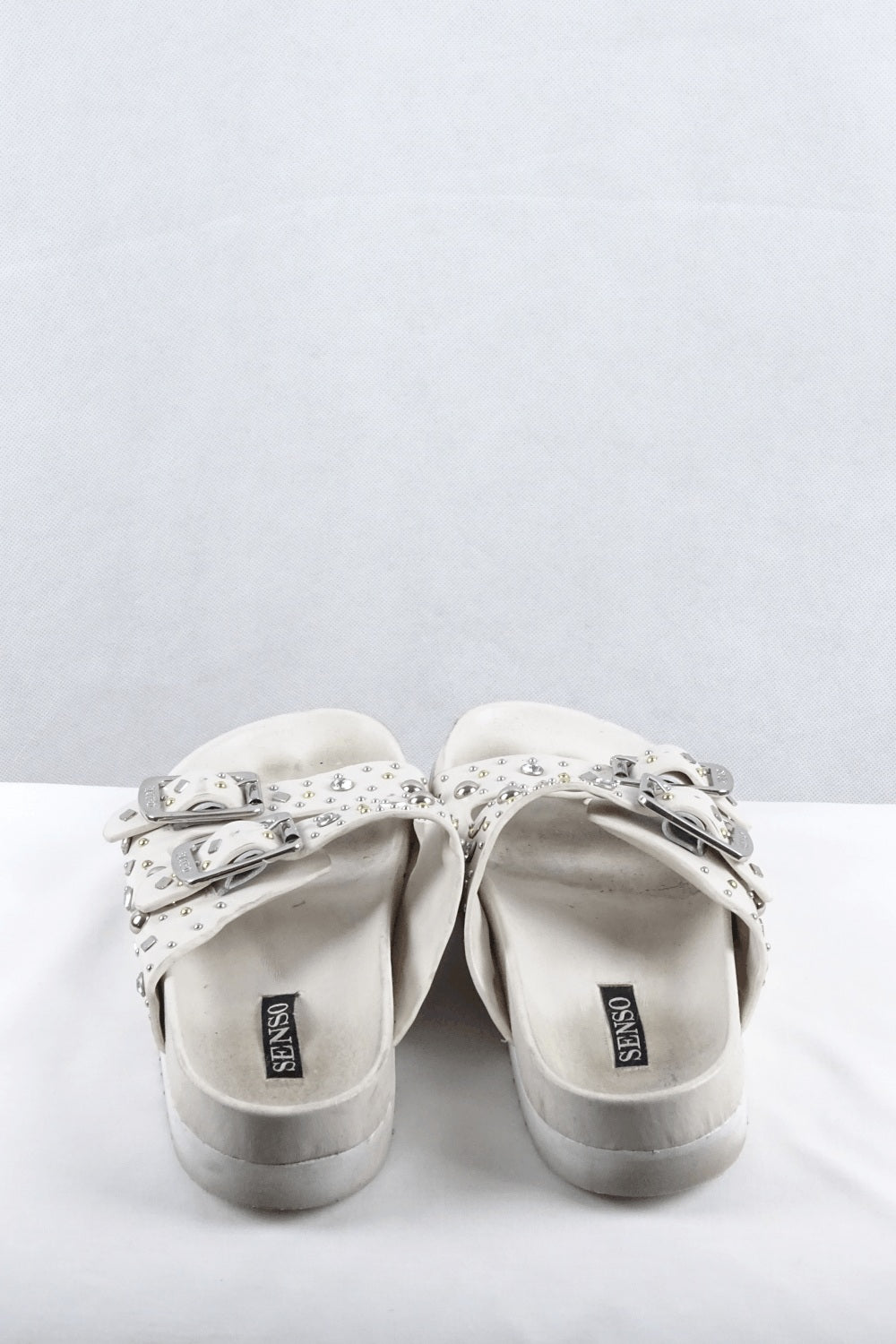 Senso White Sandals With Gem Stones 42