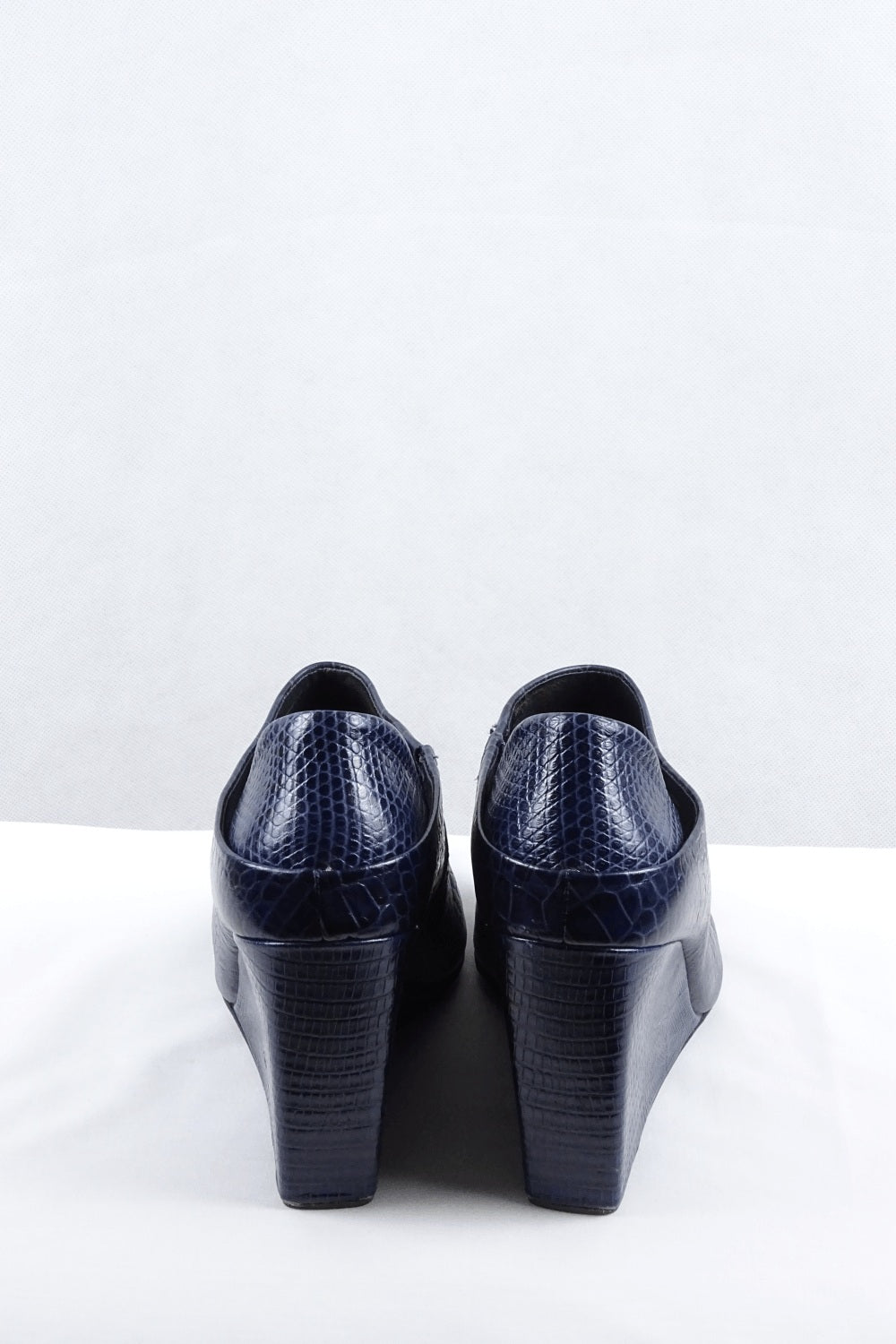 Alexander Wang Croc Print Blue Wedges 41