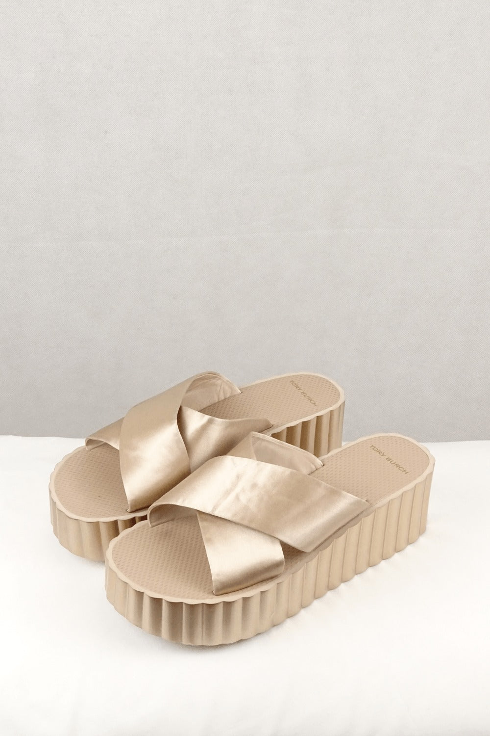 Tory Burch Gold Wedged Sandals 11