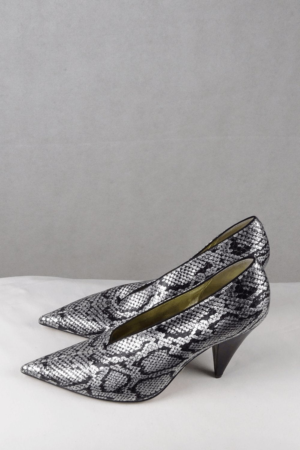 Animal Print Natural Snake-Print Trapeze Heel Slingback Pumps - CHARLES &  KEITH US