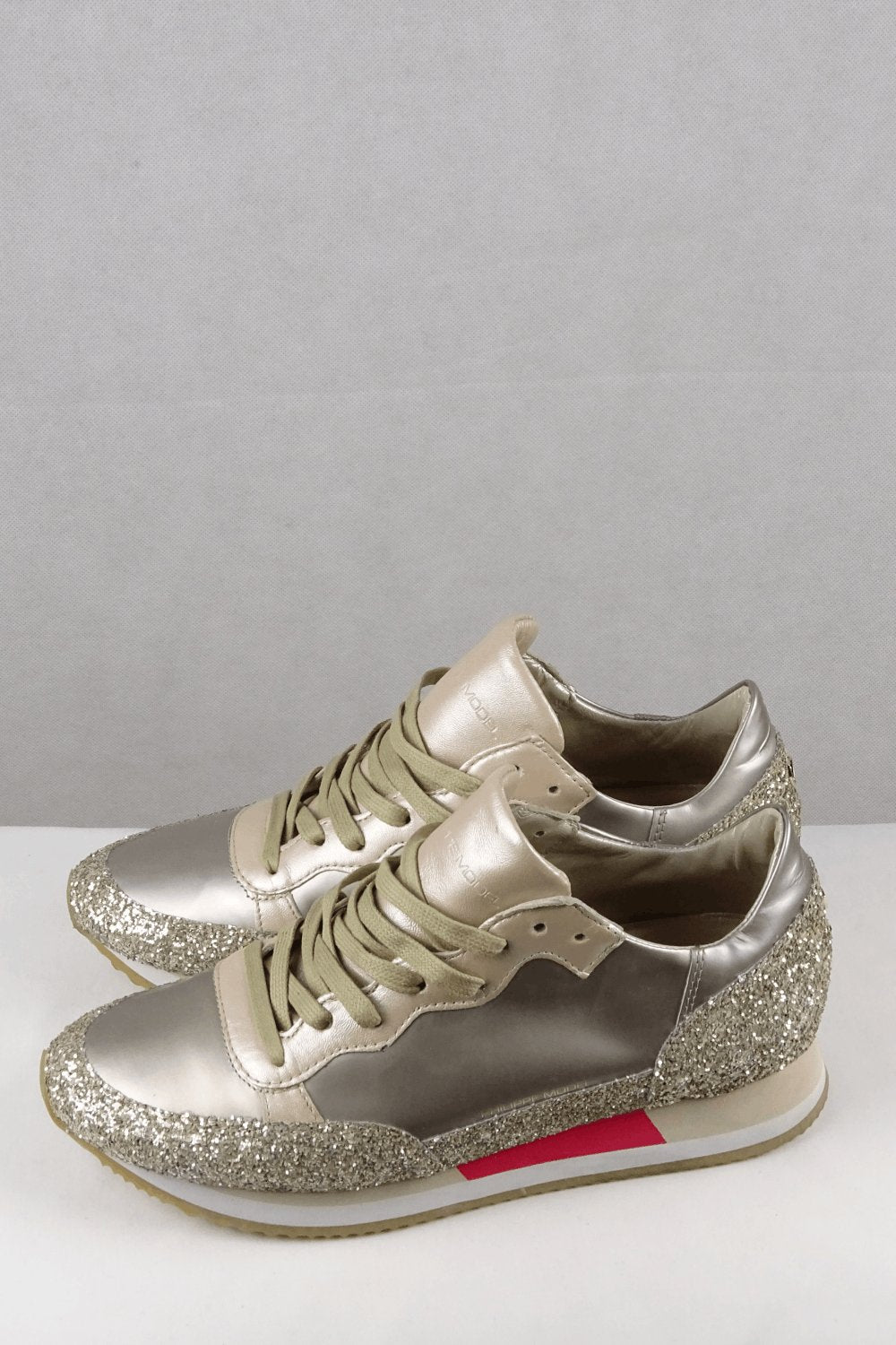 Phillippe Model Gold Sparkle Sneakers 41