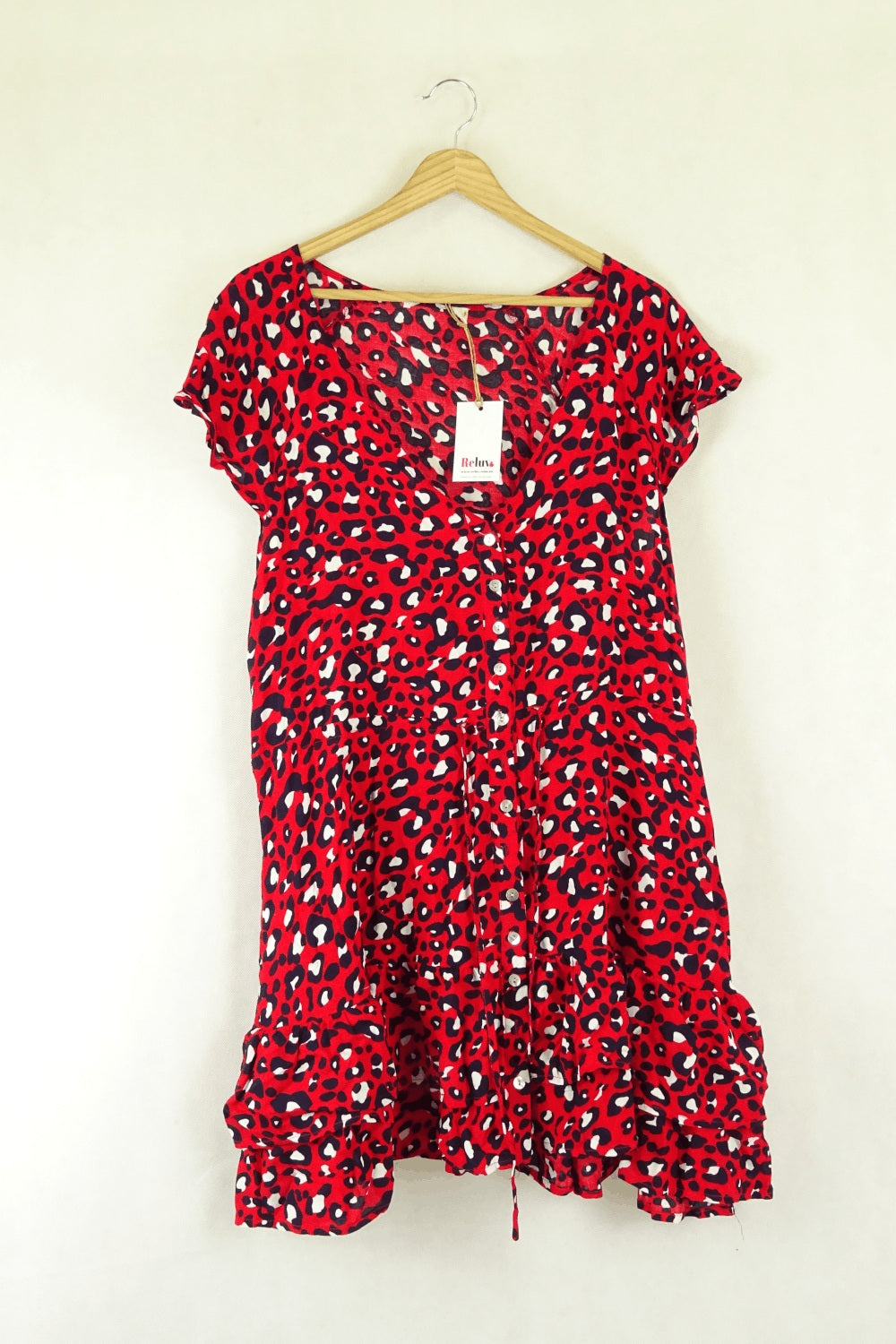 Red Animal Print Dress S
