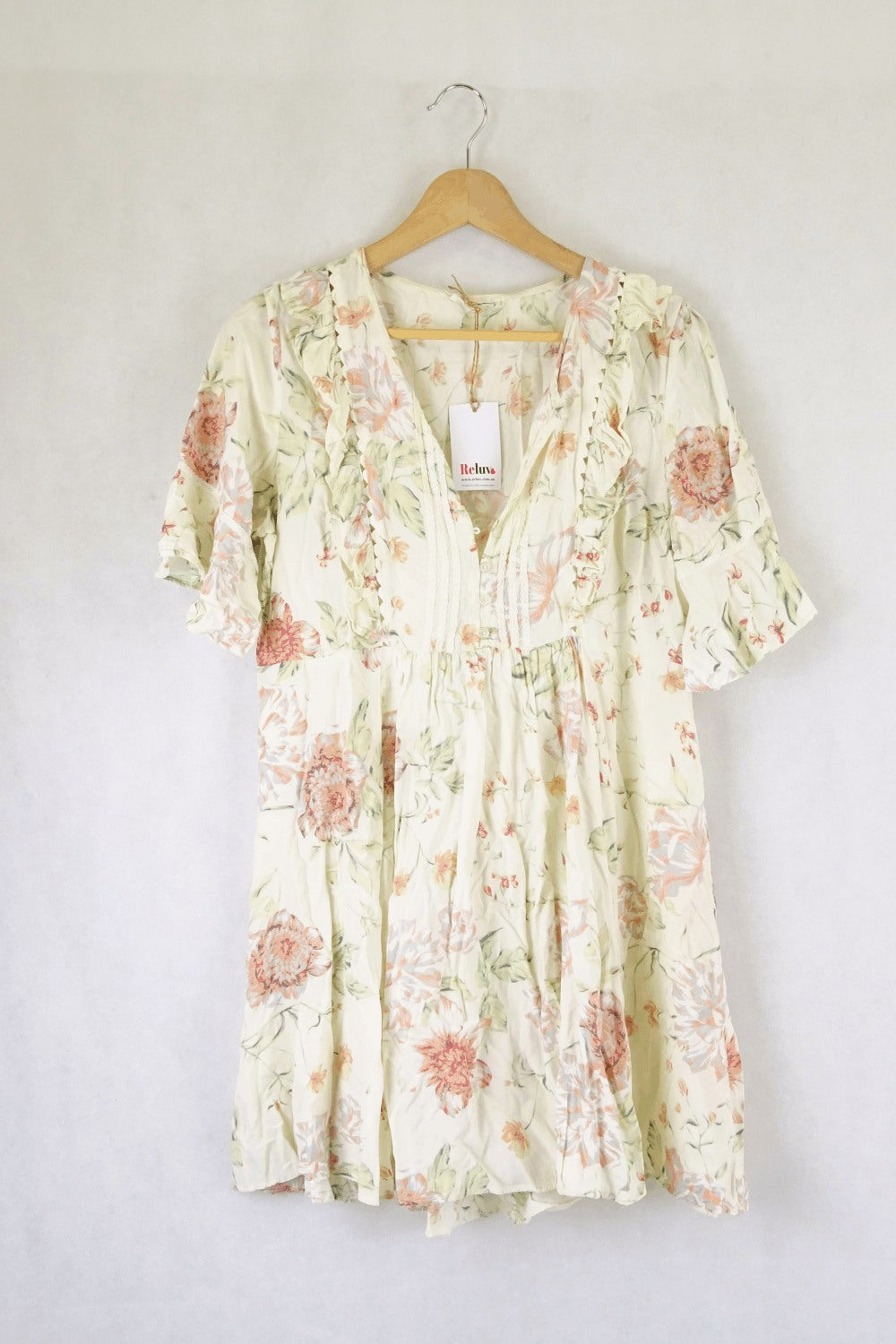 Jaase Cream Floral Dress S
