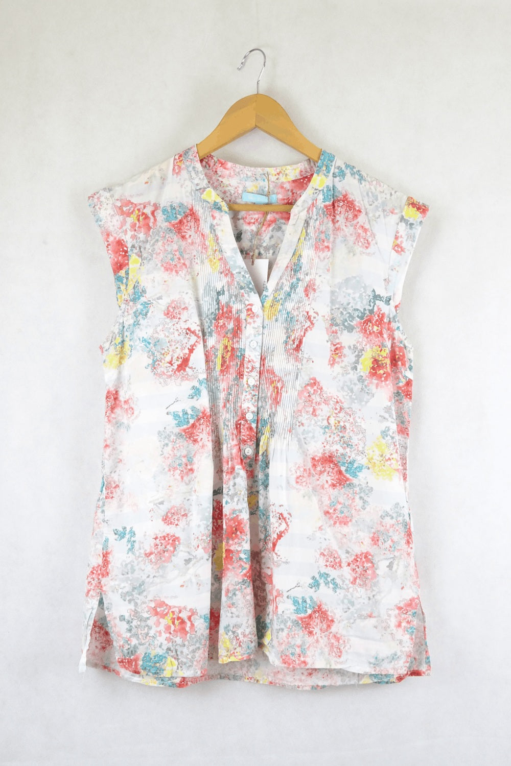 Blue Illusion Floral Top L