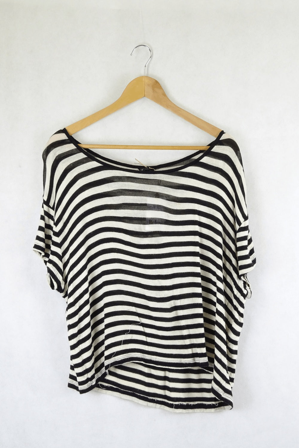 Forever 21 Black And White Striped Top L