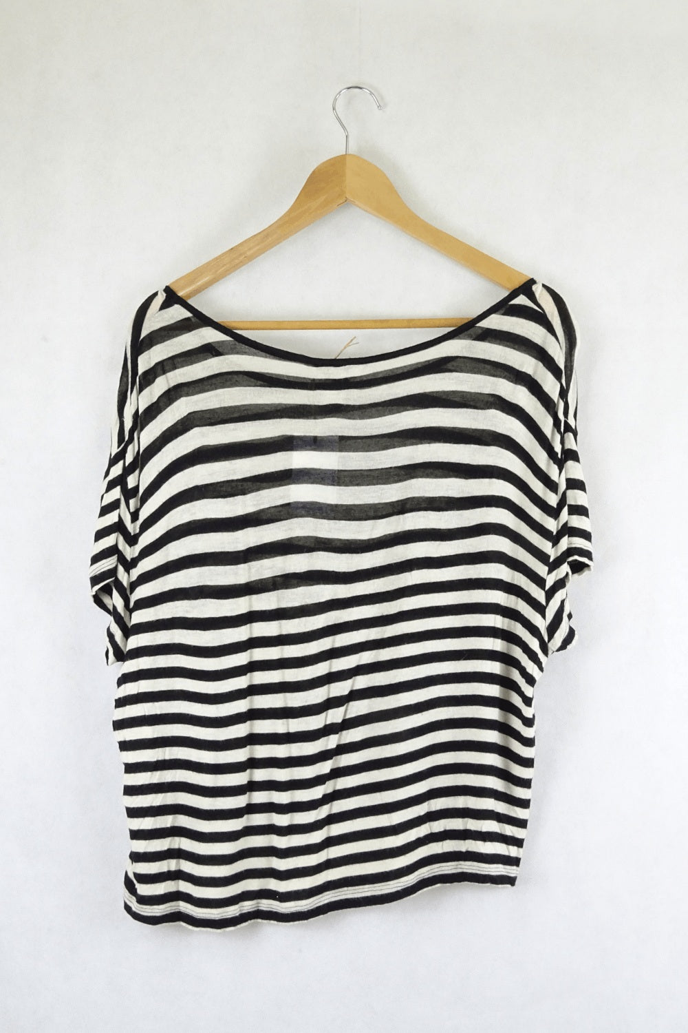 Forever 21 Black And White Striped Top L