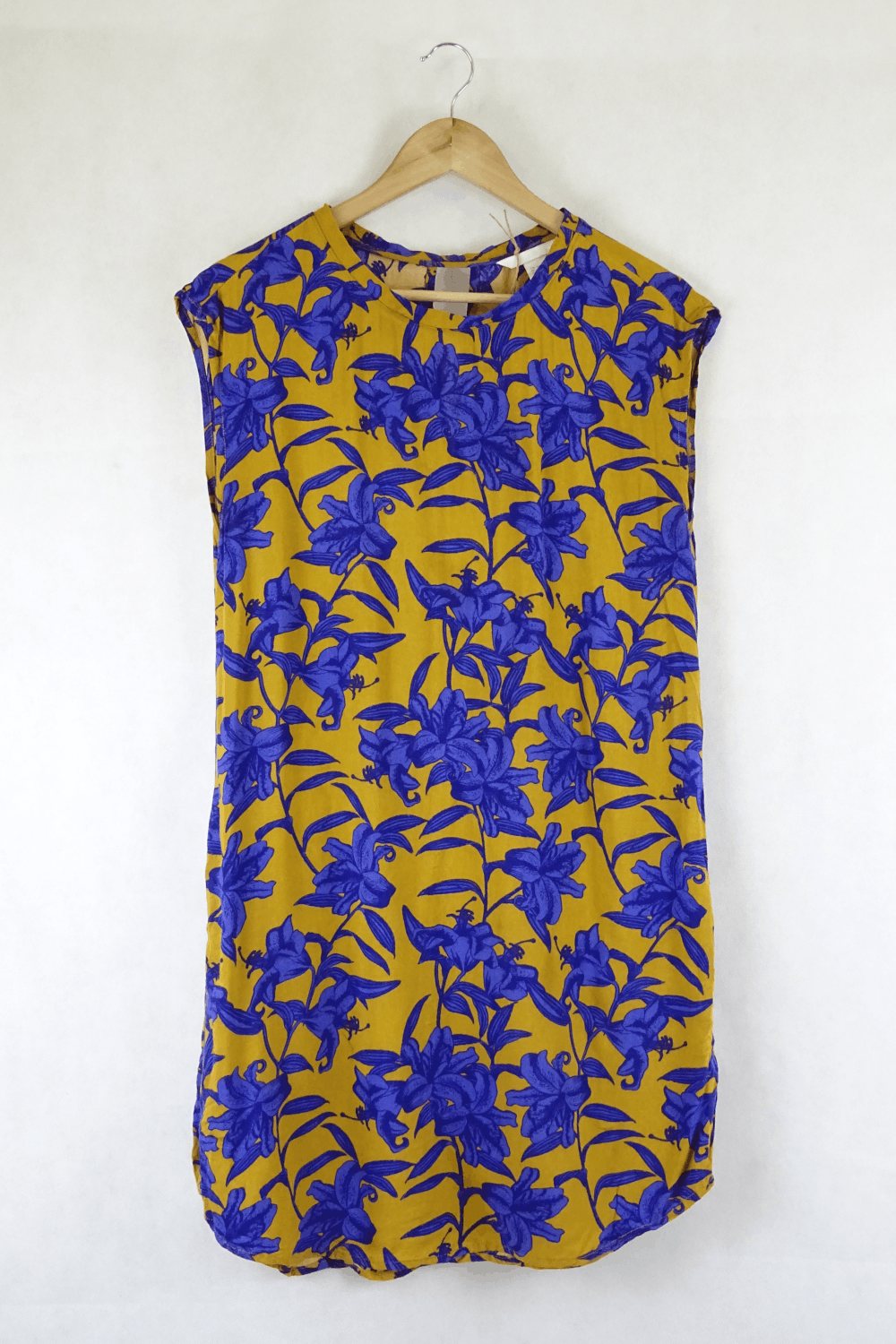 H&M Orange And Blue Floral Dress 6