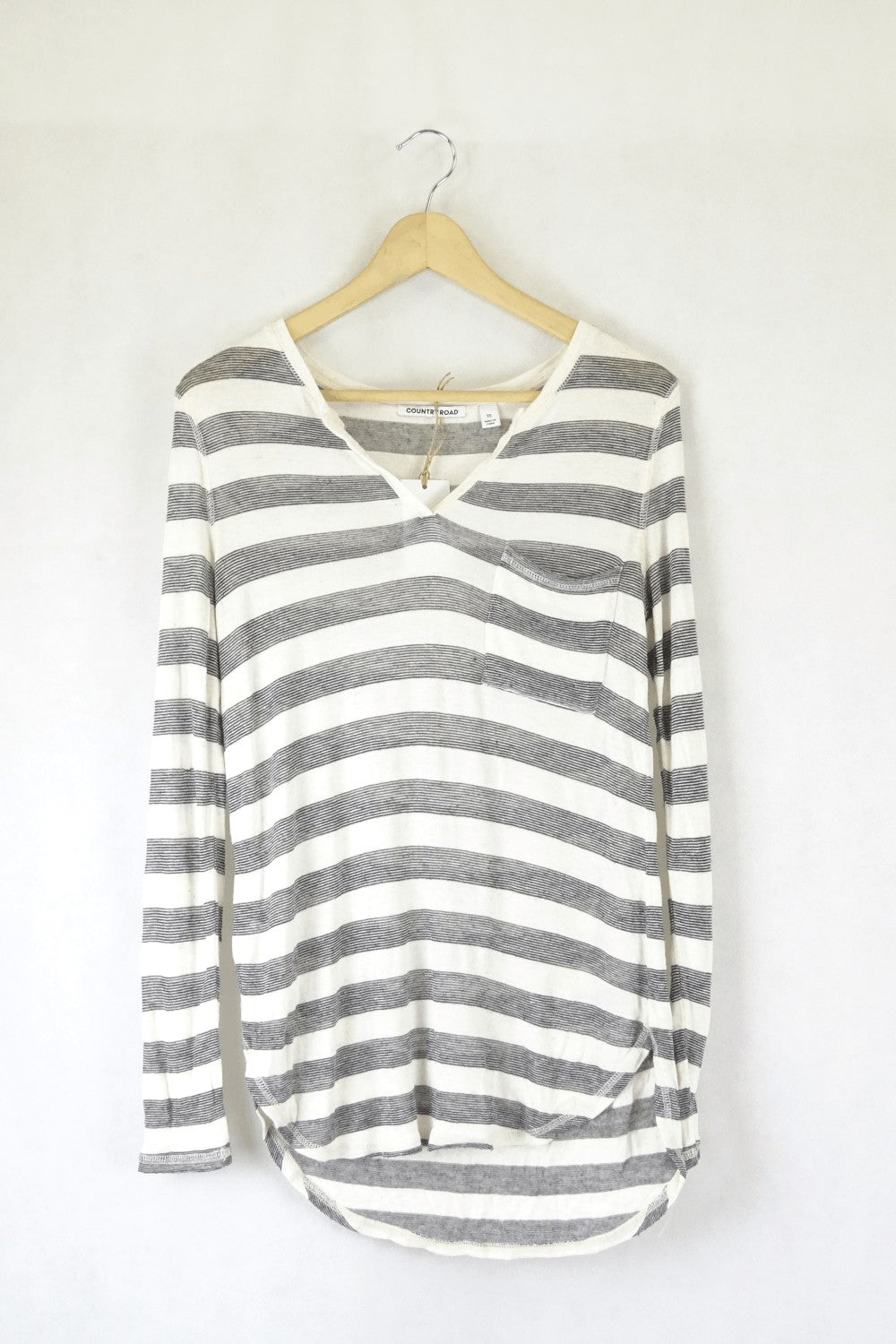 Country Road Black And White Stripe Long Sleeve Top Xs