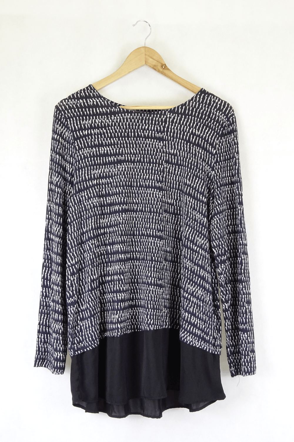 Sussan Black And White Patterned Top Xl