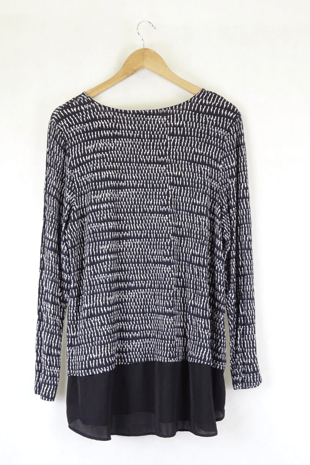 Sussan Black And White Patterned Top Xl