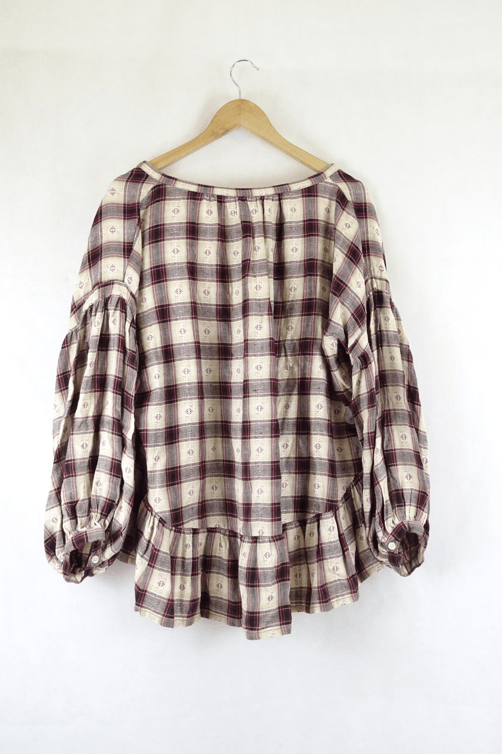 Flannel Brown And Burgundy Top S