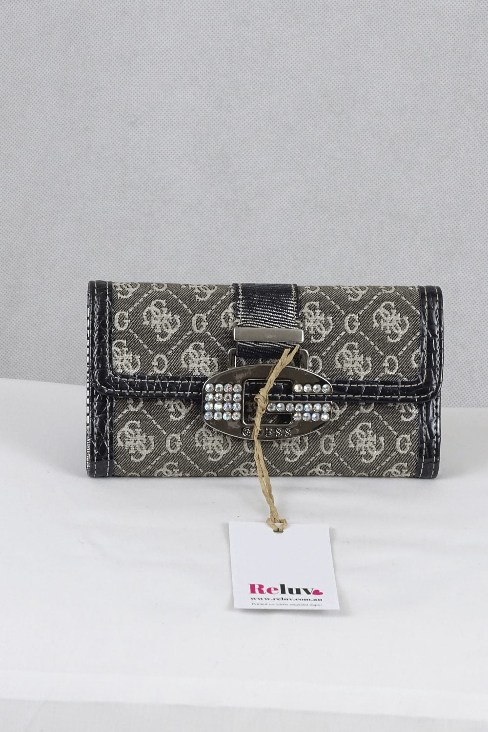 Guess Handbags | Womens Picnic Laminated Mini Handbag Silver | Also Gallery