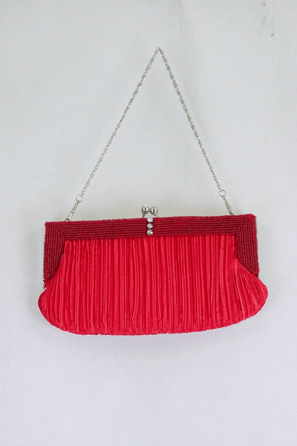 Red Clutch With Beads