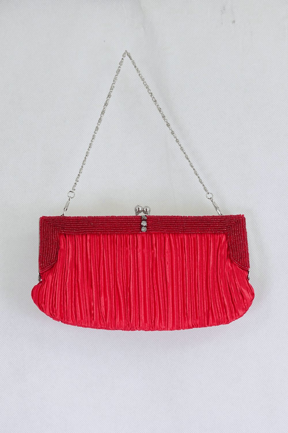 Red Clutch With Beads