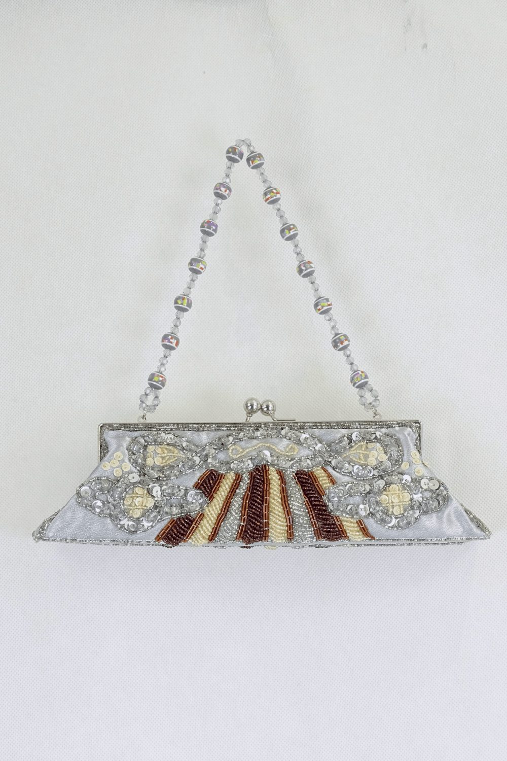 Boutique Grey Bag With Beads And Sequins