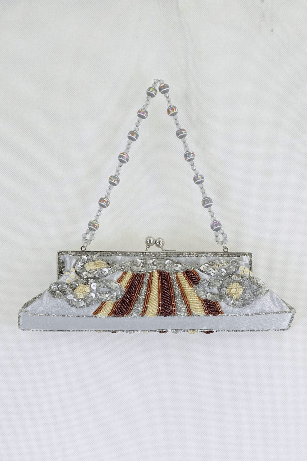 Boutique Grey Bag With Beads And Sequins