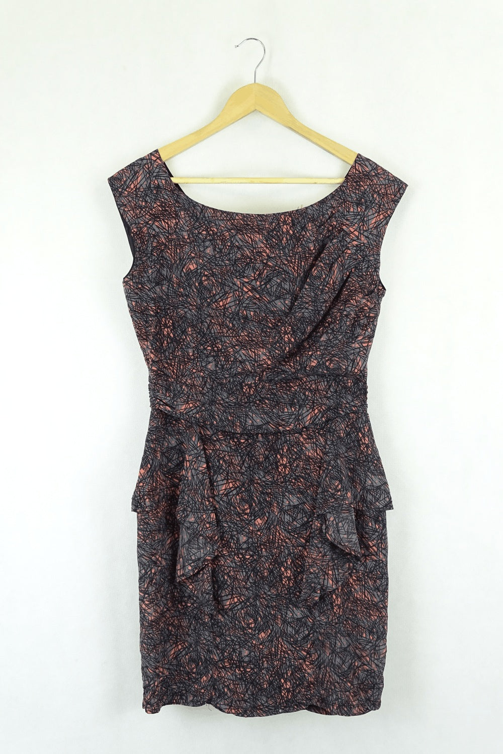 Mimosa Line Pattern Grey And Red Dress 10