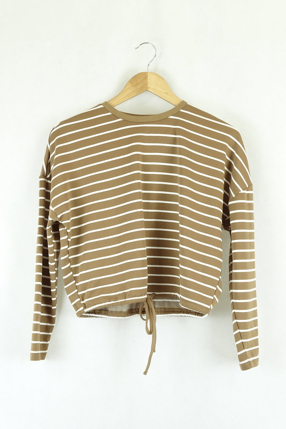 Only Brown And White Striped Top M