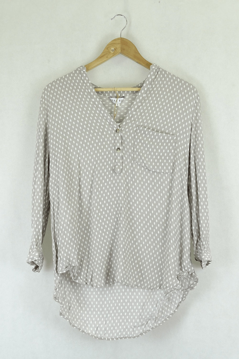 Ezra Blu Grey Polka Dot Top 6