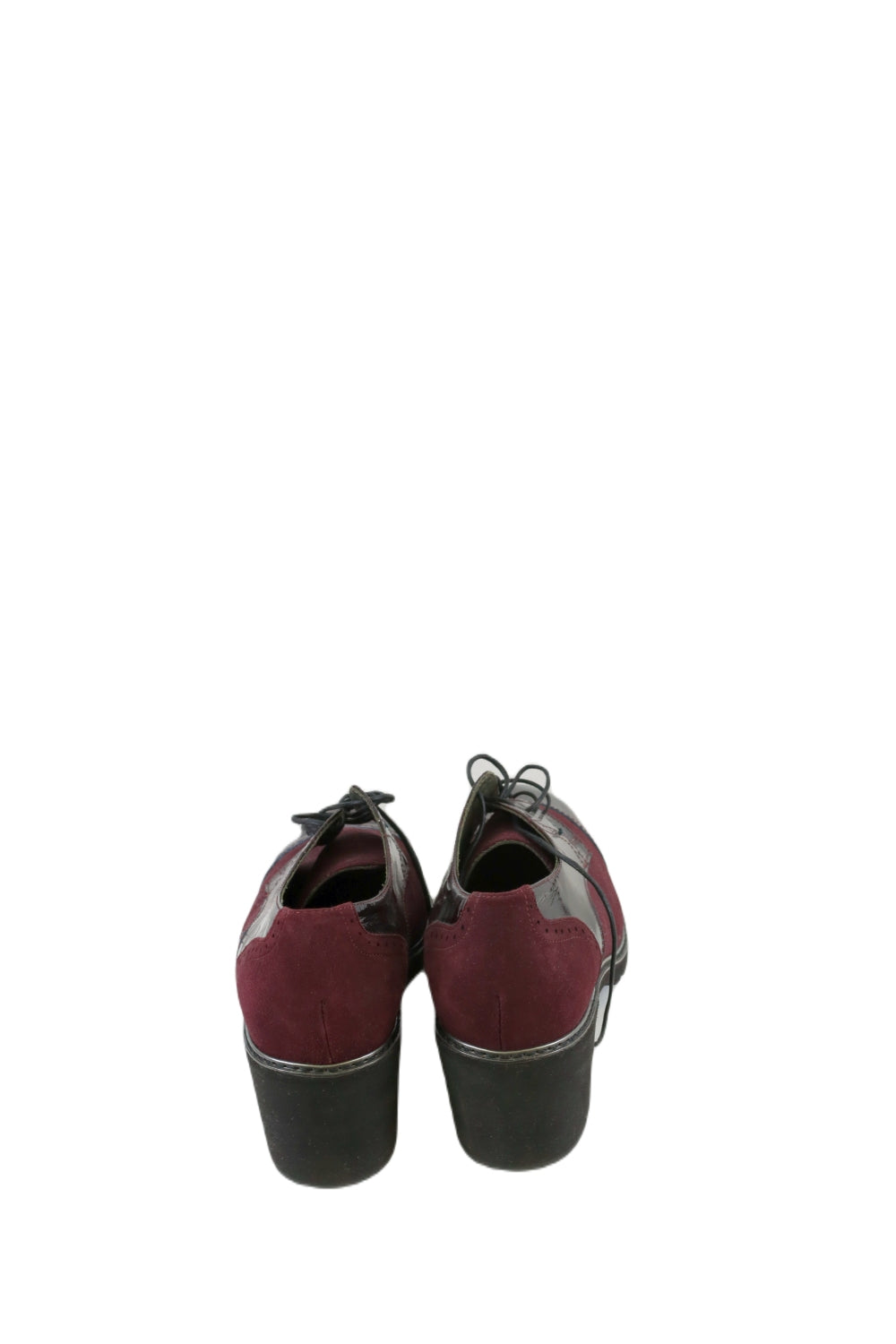 Feel Comasi Burgundy AND Black Wedges Shoes 9