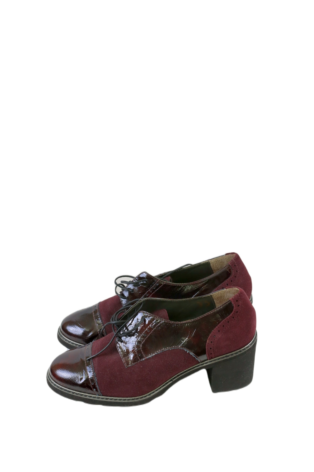 Feel Comasi Burgundy AND Black Wedges Shoes 9