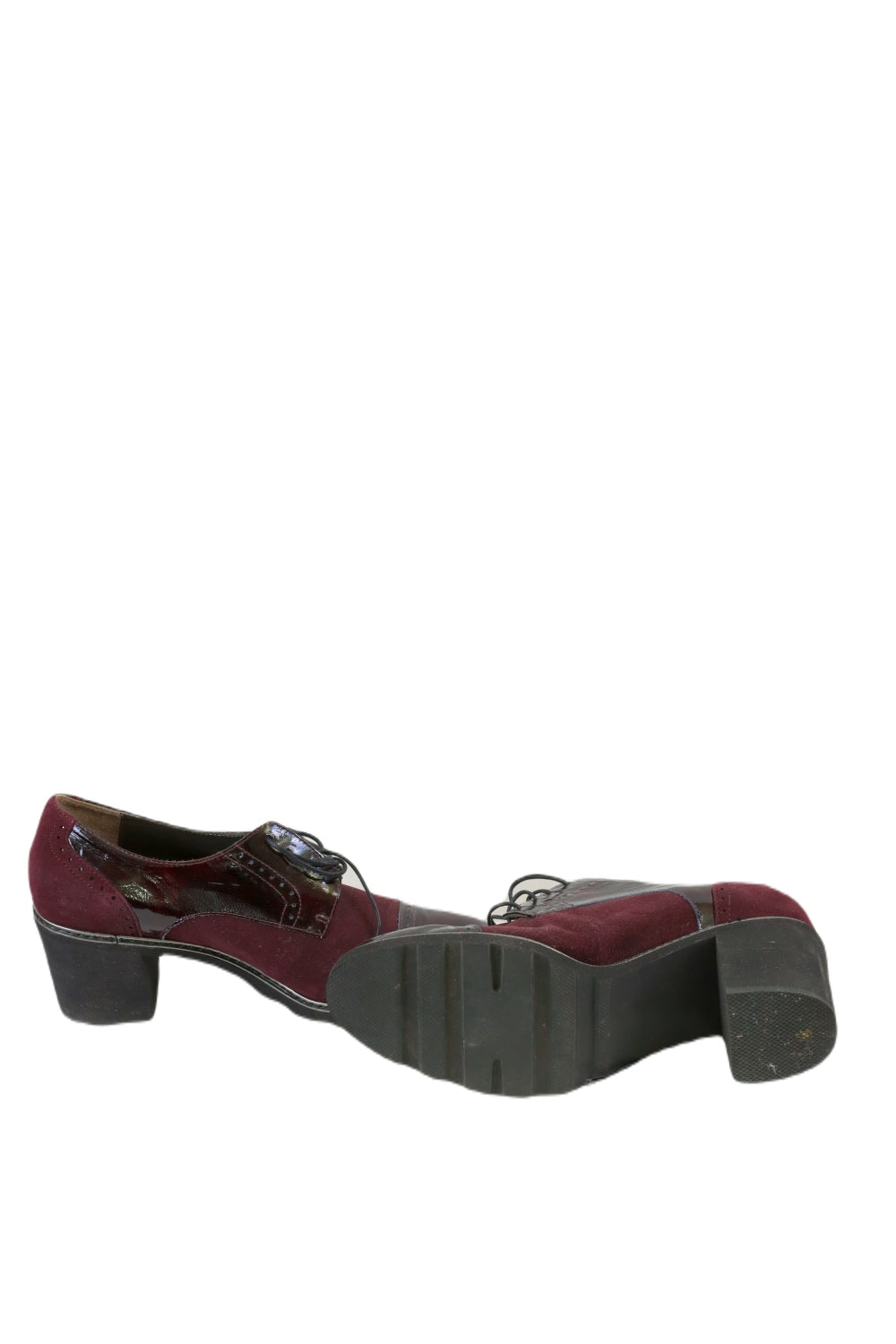 Feel Comasi Burgundy AND Black Wedges Shoes 9