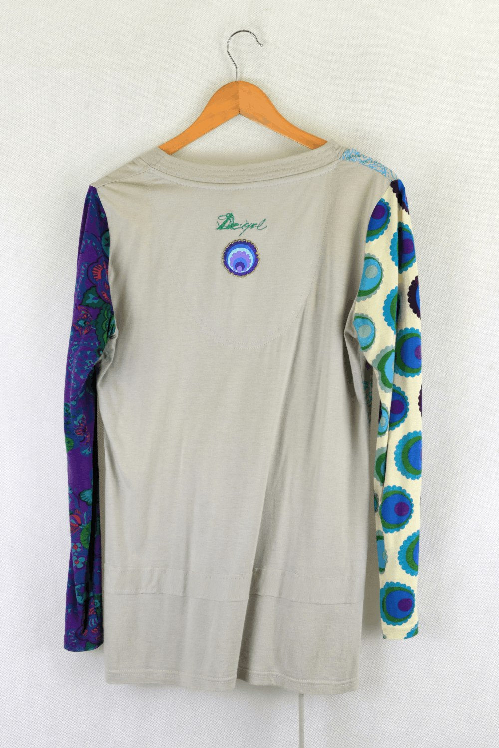 Desigual Grey Multi Coloured Top XL