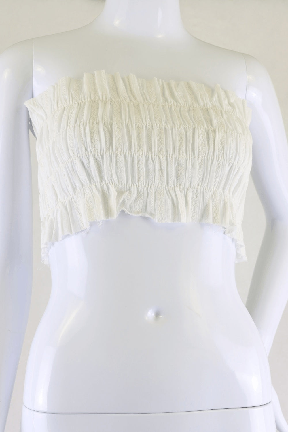 Reverse White Cropped Top L
